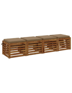 Cuscini per Sedia in 4 Pezzi SOEST 4 pz 100% Poliestere Tortora 2