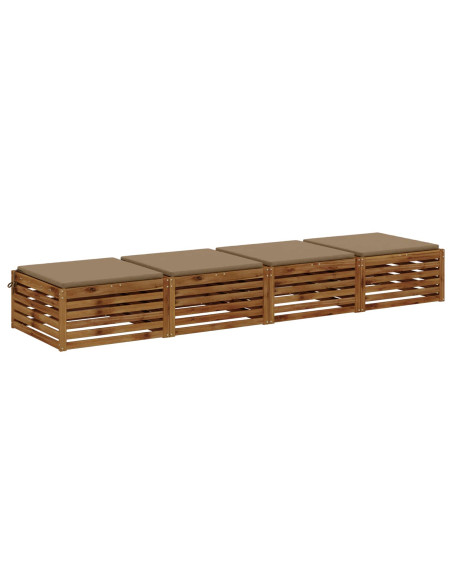 Cuscini per Sedia in 4 Pezzi SOEST 4 pz 100% Poliestere Tortora