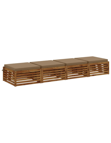 Cuscini per Sedia in 4 Pezzi SOEST 4 pz 100% Poliestere Tortora
