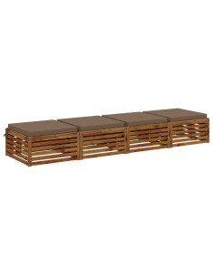 Cuscini per Sedia in 4 Pezzi SOEST 4 pz 100% Poliestere Tortora 2