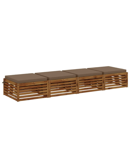 Cuscini per Sedia in 4 Pezzi SOEST 4 pz 100% Poliestere Tortora