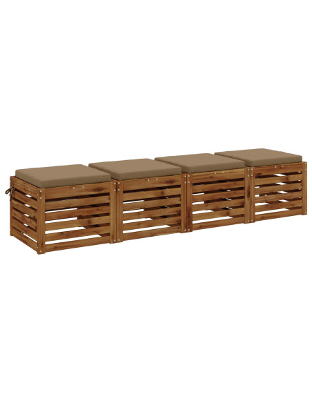 Cuscini per Sedia in 4 Pezzi SOEST 4 pz 100% Poliestere Tortora