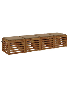 Cuscini per Sedia in 4 Pezzi SOEST 4 pz 100% Poliestere Tortora 2