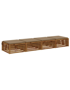 Cuscini per Sedia in 4 Pezzi SOEST 4 pz 100% Poliestere Tortora 2
