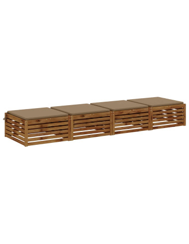 Cuscini per Sedia in 4 Pezzi SOEST 4 pz 100% Poliestere Tortora