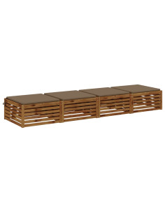 Cuscini per Sedia in 4 Pezzi SOEST 4 pz 100% Poliestere Tortora 2