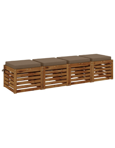 Cuscini per Sedia in 4 Pezzi SOEST 4 pz 100% Poliestere Tortora