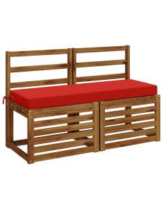 Cuscini per Panchina a 2 Pezzi SOEST 2 pz 100% Poliestere Rosso 2