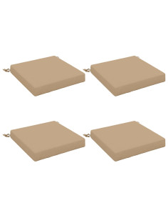 Cuscini per Sedia in 4 Pezzi SOEST 4 pz 100% Poliestere Sabbia