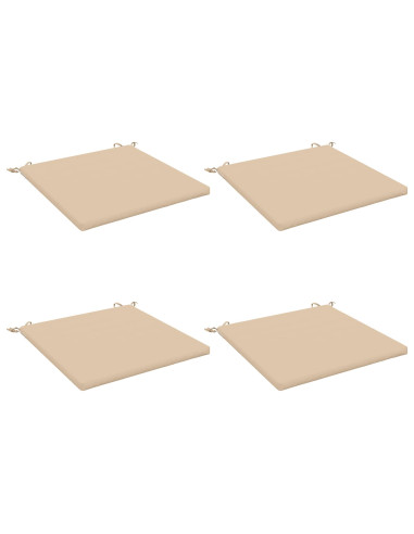 Cuscini per Sedia in 4 Pezzi SOEST 4 pz 100% Poliestere Crema