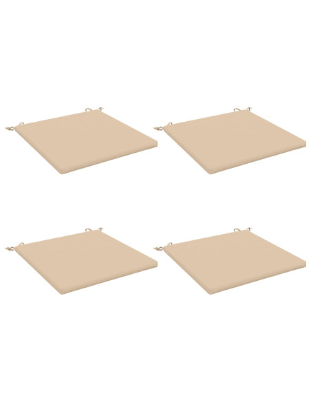 Cuscini per Sedia in 4 Pezzi SOEST 4 pz 100% Poliestere Crema