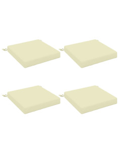 Cuscini per Sedia in 4 Pezzi SOEST 4 pz 100% Poliestere Crema