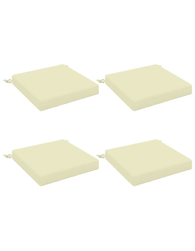 Cuscini per Sedia in 4 Pezzi SOEST 4 pz 100% Poliestere Crema