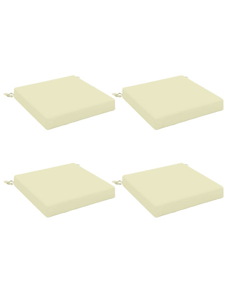 Cuscini per Sedia in 4 Pezzi SOEST 4 pz 100% Poliestere Crema