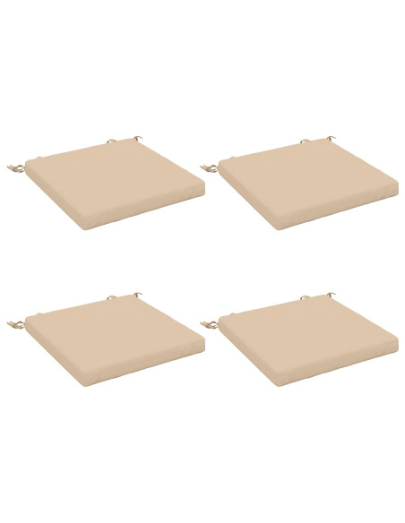 Cuscini per Sedia in 4 Pezzi SOEST 4 pz 100% Poliestere Crema