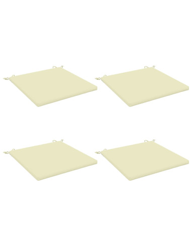 Cuscini per Sedia in 4 Pezzi SOEST 4 pz 100% Poliestere Crema