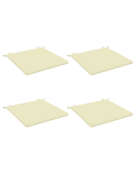 Cuscini per Sedia in 4 Pezzi SOEST 4 pz 100% Poliestere Crema