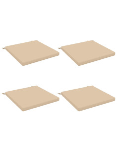 Cuscini per Sedia in 4 Pezzi SOEST 4 pz 100% Poliestere Crema