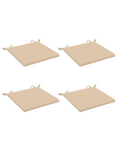 Cuscini per Sedia in 4 Pezzi SOEST 4 pz 100% Poliestere Crema