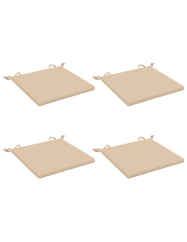 Cuscini per Sedia in 4 Pezzi SOEST 4 pz 100% Poliestere Crema