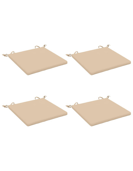 Cuscini per Sedia in 4 Pezzi SOEST 4 pz 100% Poliestere Crema