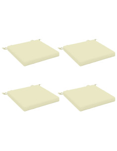 Cuscini per Sedia in 4 Pezzi SOEST 4 pz 100% Poliestere Crema