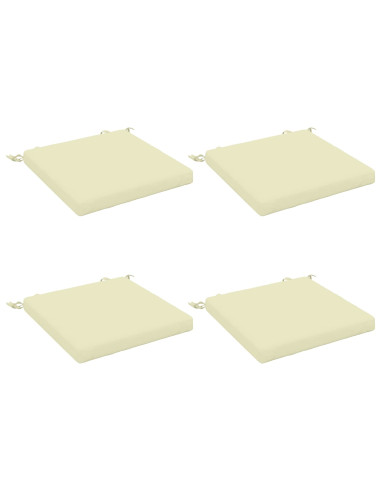 Cuscini per Sedia in 4 Pezzi SOEST 4 pz 100% Poliestere Crema
