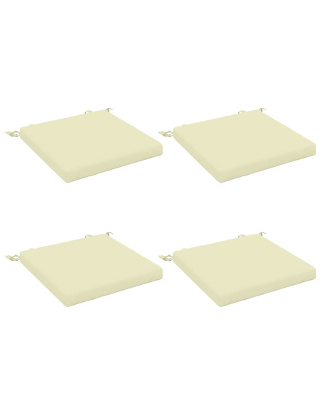Cuscini per Sedia in 4 Pezzi SOEST 4 pz 100% Poliestere Crema