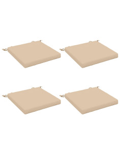 Cuscini per Sedia in 4 Pezzi SOEST 4 pz 100% Poliestere Crema