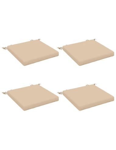 Cuscini per Sedia in 4 Pezzi SOEST 4 pz 100% Poliestere Crema