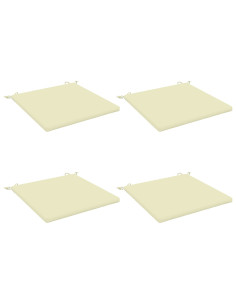 Cuscini per Sedia in 4 Pezzi SOEST 4 pz 100% Poliestere Crema