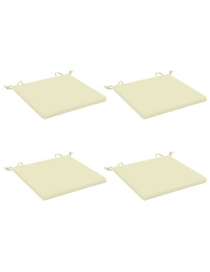 Cuscini per Sedia in 4 Pezzi SOEST 4 pz 100% Poliestere Crema