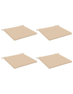 Cuscini per Sedia in 4 Pezzi SOEST 4 pz 100% Poliestere Crema