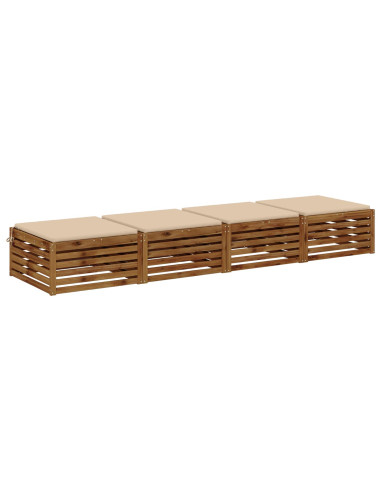 Cuscini per Sedia in 4 Pezzi SOEST 4 pz 100% Poliestere Crema