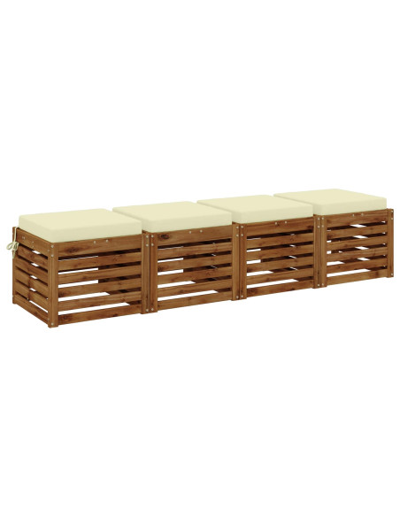 Cuscini per Sedia in 4 Pezzi SOEST 4 pz 100% Poliestere Crema