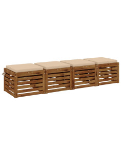 Cuscini per Sedia in 4 Pezzi SOEST 4 pz 100% Poliestere Crema 2