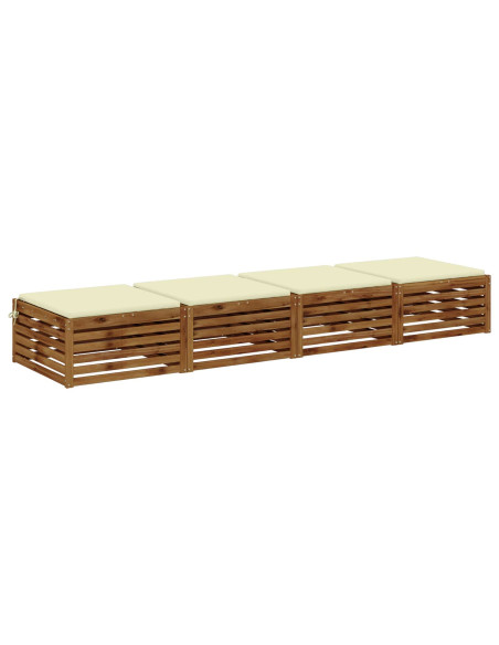 Cuscini per Sedia in 4 Pezzi SOEST 4 pz 100% Poliestere Crema