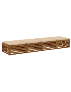 Cuscini per Sedia in 4 Pezzi SOEST 4 pz 100% Poliestere Crema 2