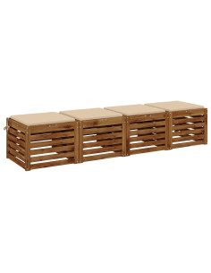 Cuscini per Sedia in 4 Pezzi SOEST 4 pz 100% Poliestere Crema 2