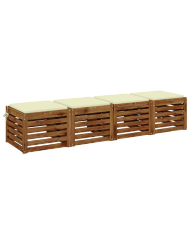 Cuscini per Sedia in 4 Pezzi SOEST 4 pz 100% Poliestere Crema