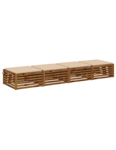 Cuscini per Sedia in 4 Pezzi SOEST 4 pz 100% Poliestere Crema 2