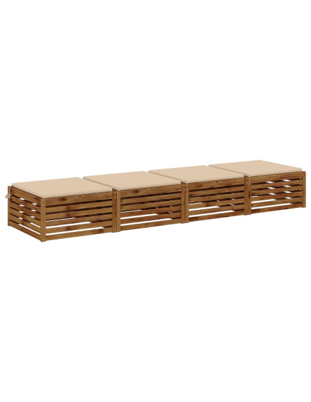 Cuscini per Sedia in 4 Pezzi SOEST 4 pz 100% Poliestere Crema
