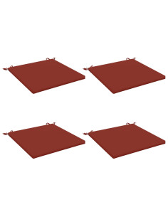Cuscini per Sedia in 4 Pezzi SOEST 4 pz 100% Poliestere Rosso