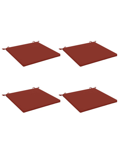 Cuscini per Sedia in 4 Pezzi SOEST 4 pz 100% Poliestere Rosso