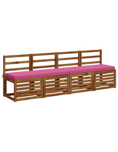 Cuscini per Panchina a 2 Pezzi VUGHT 2 pz 100% Poliestere Rosa 2