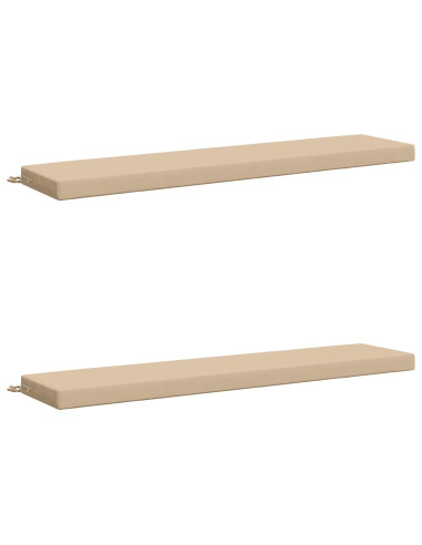 Cuscini per Panchina a 2 Pezzi SOEST 2 pz 100% Poliestere Crema