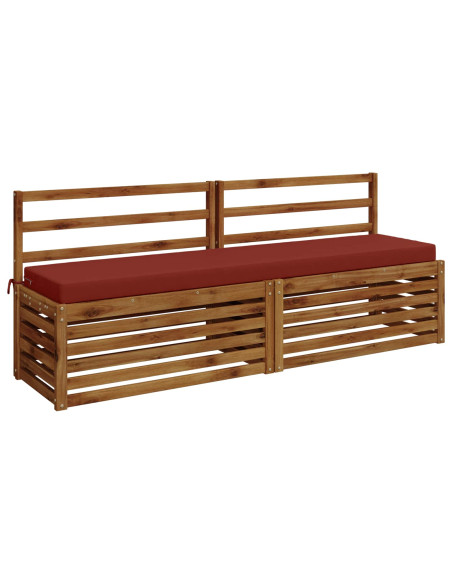 Cuscini per Panchina a 2 Pezzi SOEST 2 pz 100% Poliestere Rosso