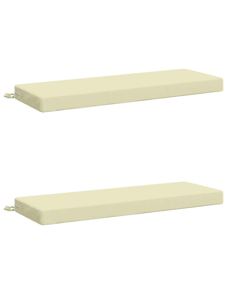 Cuscini per Panchina a 2 Pezzi SOEST 2 pz 100% Poliestere Crema