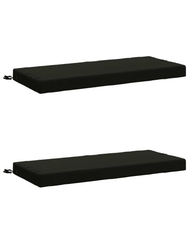 Cuscini per Panchina a 2 Pezzi SOEST 2 pz 100% Poliestere Nero
