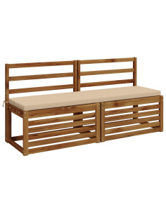 Cuscini per Panchina a 2 Pezzi SOEST 2 pz 100% Poliestere Crema 2